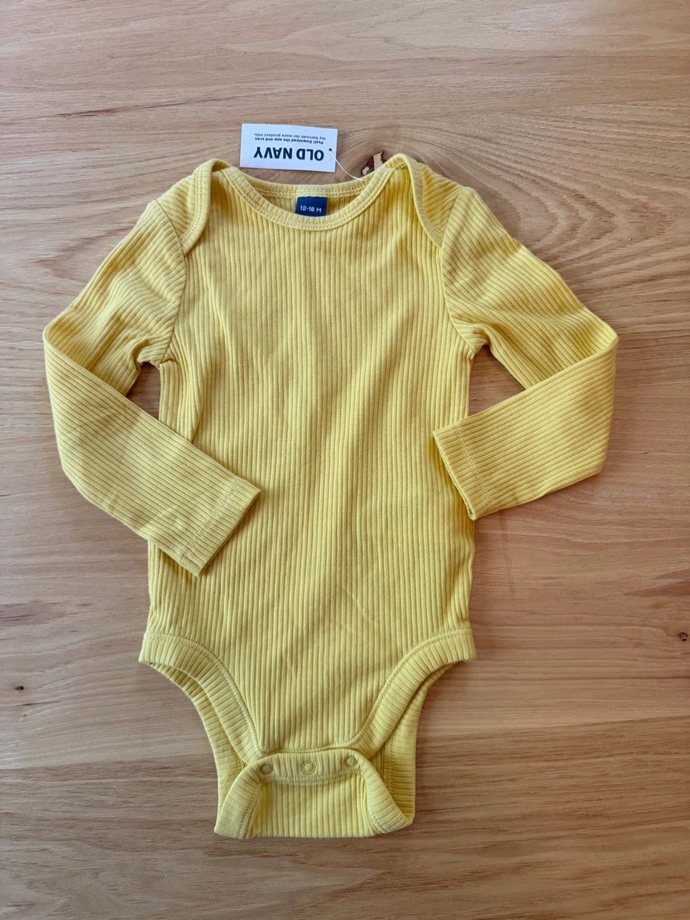 Old Navy Bright Yellow Ribbed Long-Sleeve Kids Top